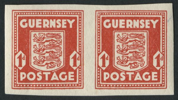 SGGW 13 1d Scarlet imperforate horizontal pair unmounted mint (Lot 2)