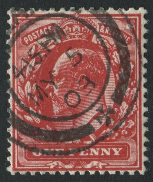 SGM5var 1903 1d intense bright Scarlet, used with Hendon Stamp Company Cert