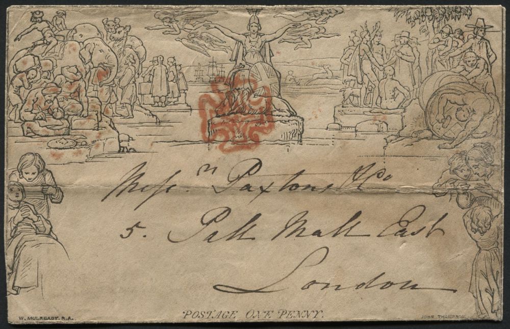 SGME2 1840 One penny envelope format A164 26.8.1840, fine with v neat Red Maltese cross