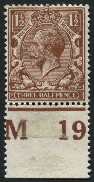 SGN18(6) control M19(P) 1d deep Chocolate Brown fine mint, offered with Hendon certificate