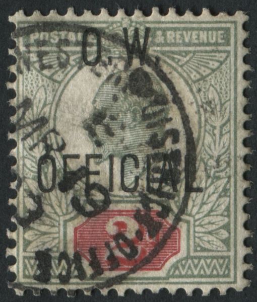 SGO104 2d OW official Grey Green and Carmine London cds 19.3.1903 very fine