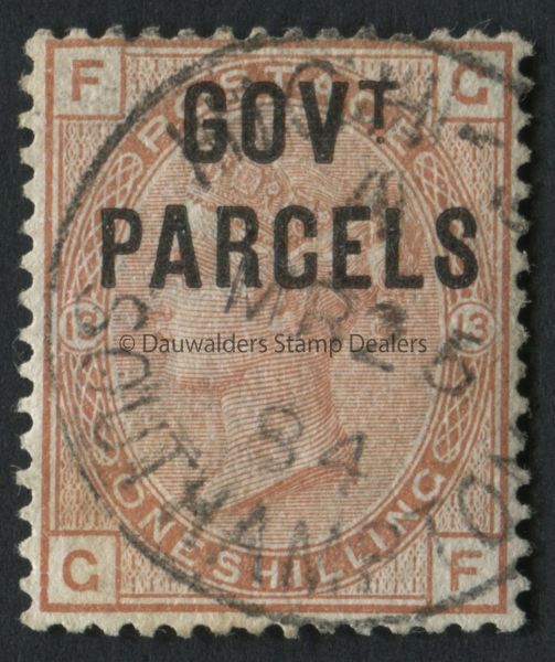 SGO64 1/- Orange plate 13