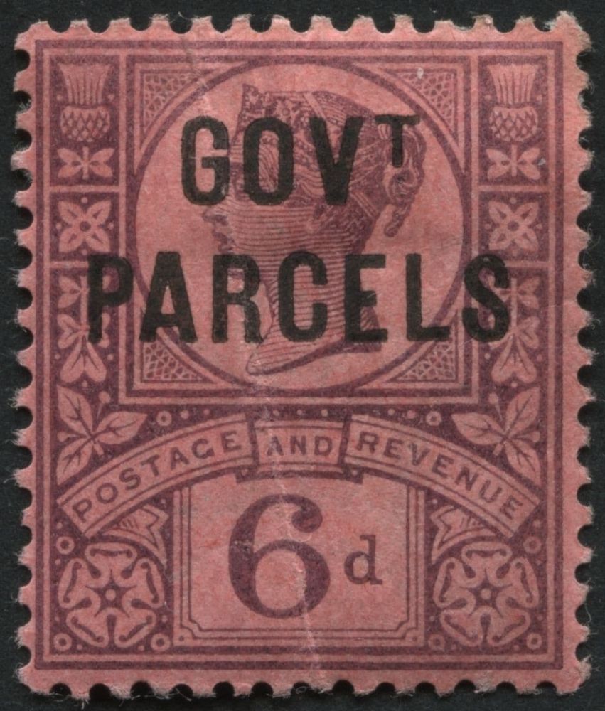 SGO66 Government Parcels 6d Purple-Rose mint, crease