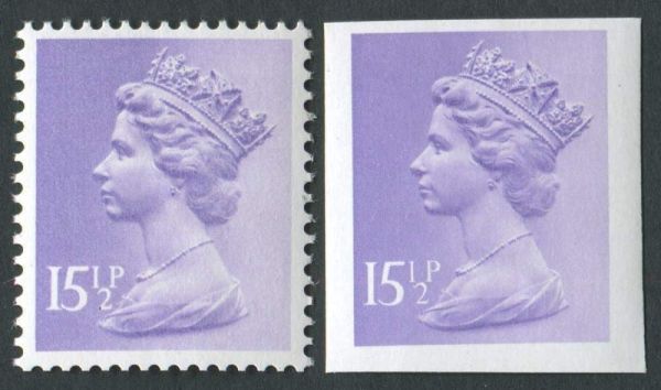 SGX948var 1981 Pale Violet, IMPERFORATE, Unmounted Mint, with normal to compare