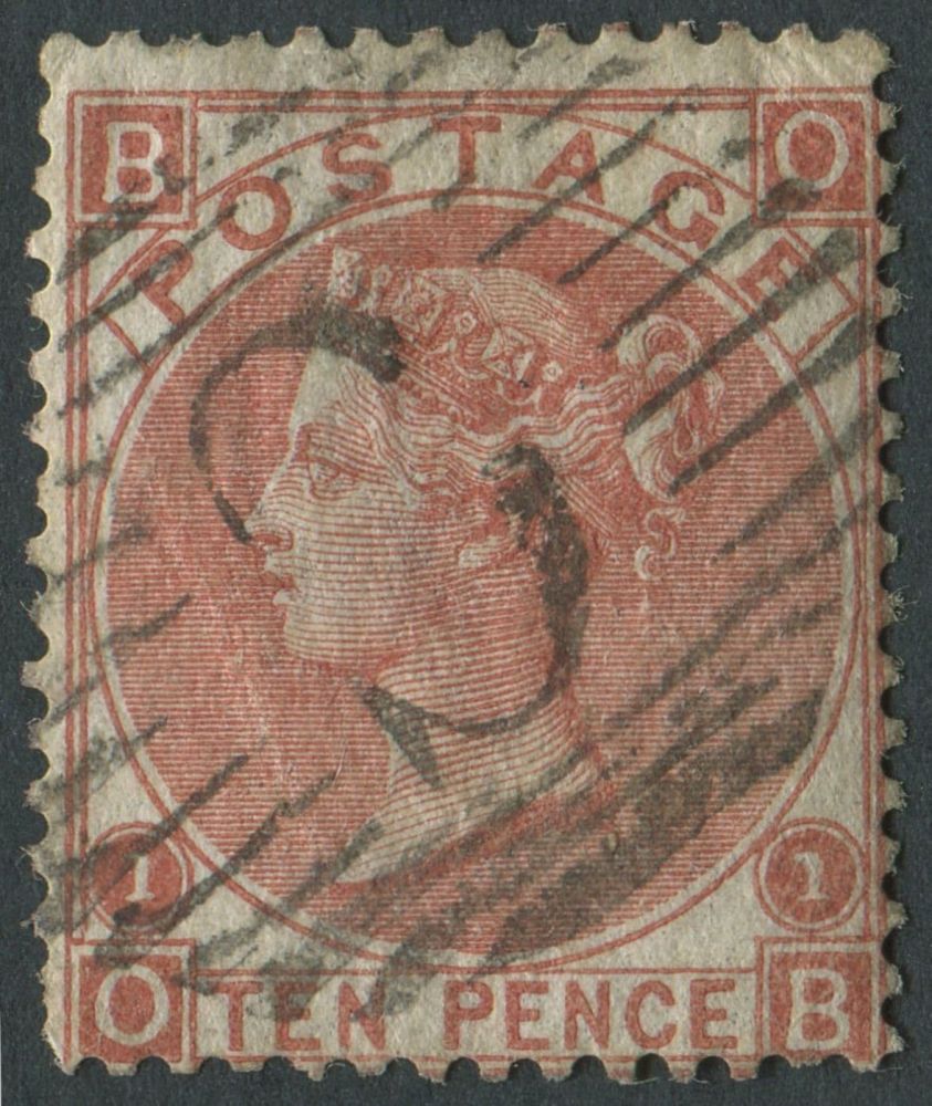 SGZ110 1867 10d Red-Brown OB, with C of Constantinople, one short perf