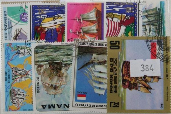 Ships 25 Stamps (Sailing) (384)