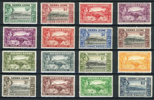 Sierra Leone 1938-1944 SG.188-200 M/M