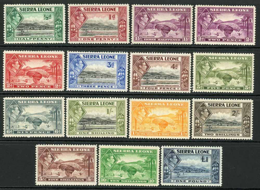 Sierra Leone 1938-44 SG.188-200 M/M (1)