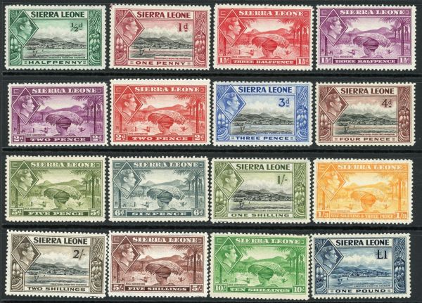 Sierra Leone 1938-44 SG.188-200 U/M