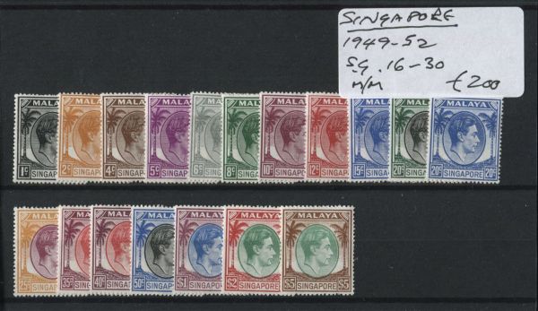 Singapore 1949-52 SG.16-30 M/M