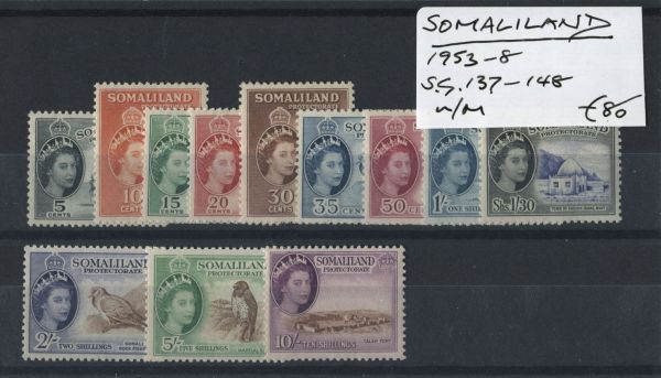 Somaliland 1953-58 SG.137-148 U/M