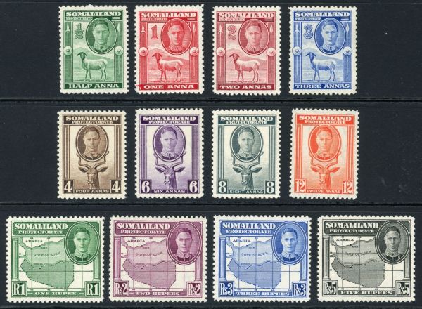 Somaliland Protectorate 1942 SG.105-116 M/M