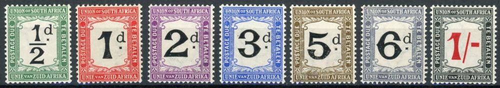 South Africa 1914-22 SG.D1-D7 M/M