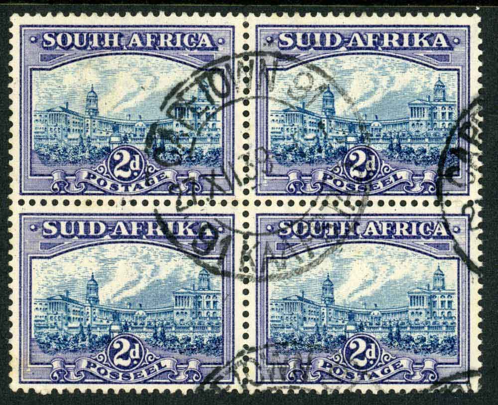 South Africa 1933-48 SG.58 F/U block of 4