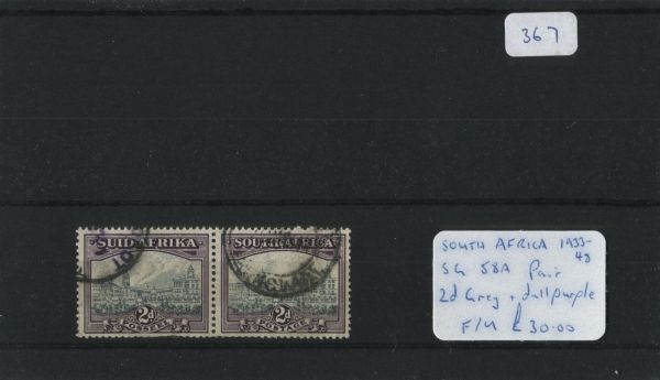 South Africa 1933-48 SG.58a Pair F/U