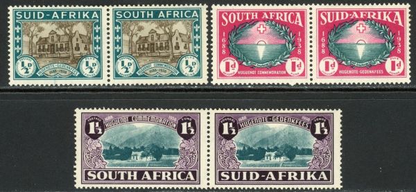 South Africa 1939 SG.82-84 M/M pairs