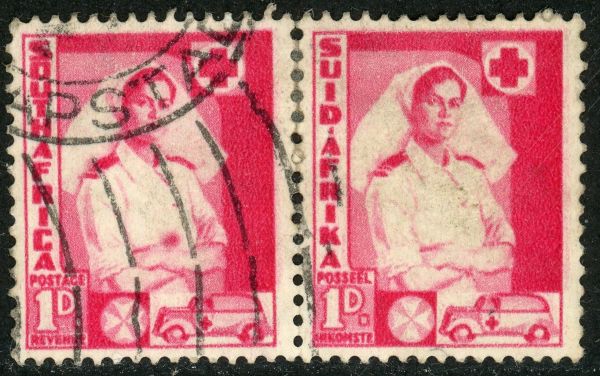 South Africa 1941-46 SG.89a F/U variety ''stain on uniform''