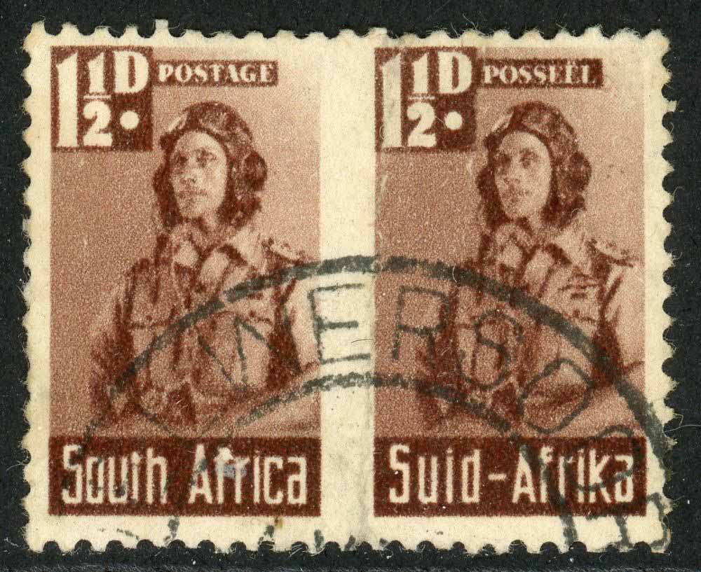 South Africa 1942 SG.99b F/U ''missing roulette''