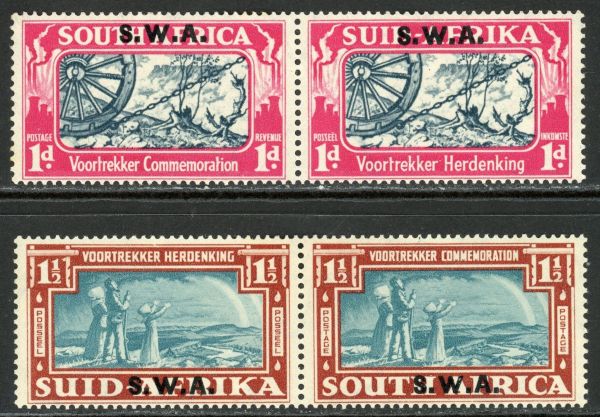 South West Africa 1938 SG.109-110 M/M pairs