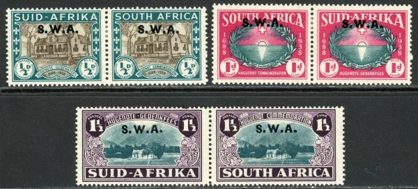 South West Africa 1939 SG.111-113 M/M pairs