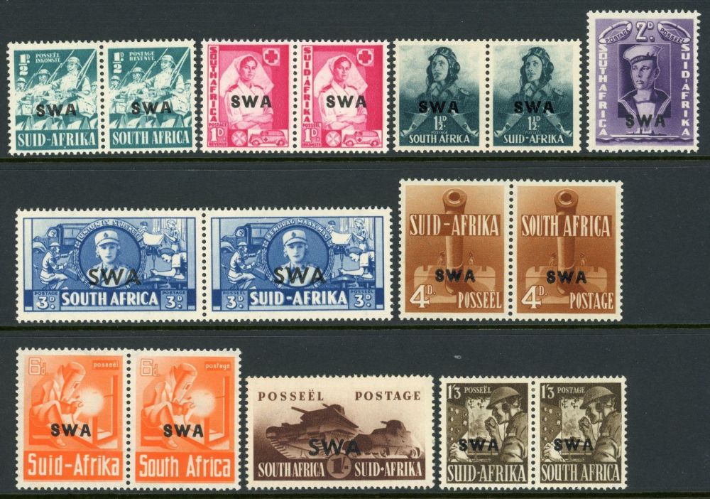 South West Africa 1941-43 SG.114-122 all U/M except 1s3d