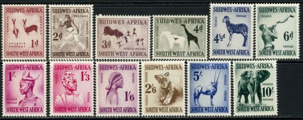 South West Africa 1954 SG.154-165 U/M