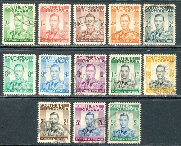 Southern Rhodesia 1937 SG.40-52 F/U