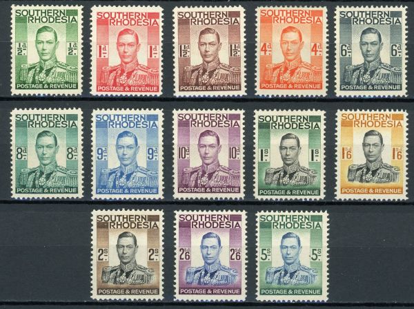 Southern Rhodesia 1937 SG.40-52 M/M