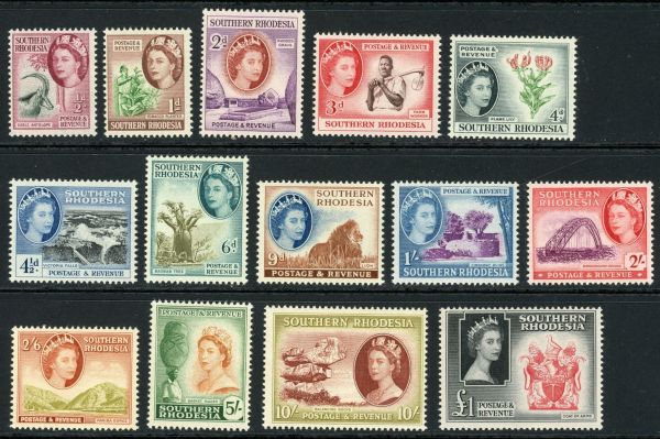 Southern Rhodesia 1953 SG.78-91 L/M/M