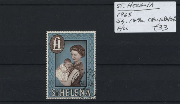 St. Helena 1965 SG.189a Chalk Paper F/U