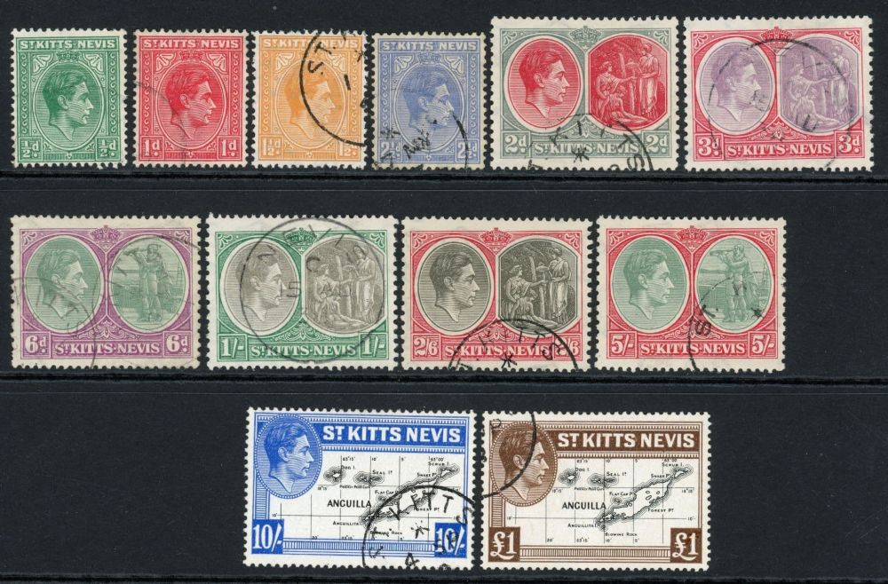 St. Kitts & Nevis 1838-50 SG.68-77f F/U