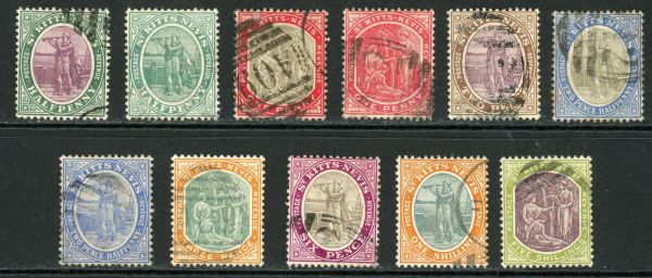 St. Kitts-Nevis 1905-18 SG.11-21 F/U