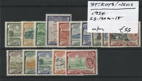 St. Kitts-Nevis 1954 SG.160a-168 U/M