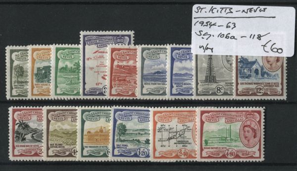 St. Kitts-Nevis 1954 SG.160a-168 U/M (Lot 2)