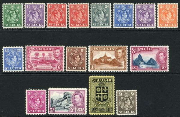 St. Lucia 1938-48 SG.128-141 M/M