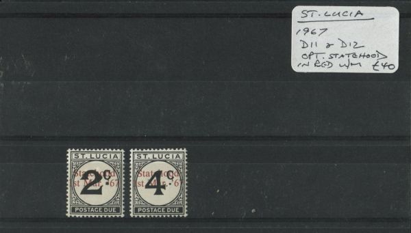 St. Lucia 1967 SG.D11 & D12 Opt. U/M