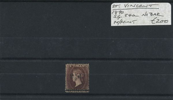 St. Vincent 1890 SG.54a No Bar M/M