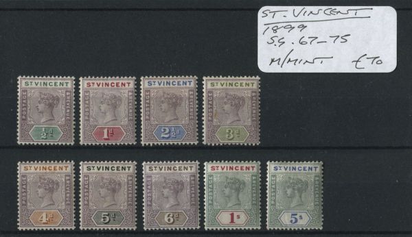 St. Vincent 1899 SG.67-75 M/M