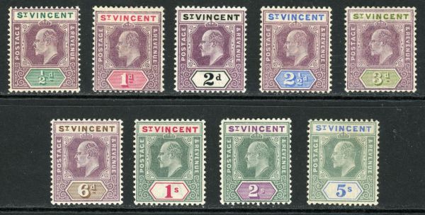 St. Vincent 1902 SG.76-84 M/M