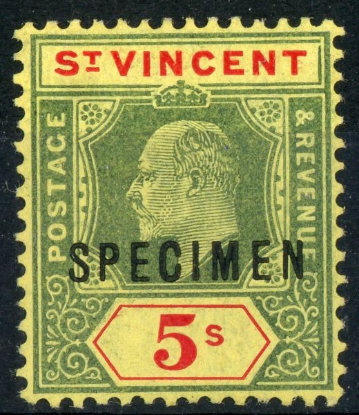 St. Vincent 1909 SG.92 SPECIMEN M/M