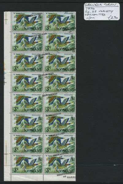 St. Vincent Grenadines 1974 SG.25var Opt. Omitted U/M