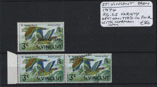 St. Vincent Grenadines 1974 SG.25var U/M (Lot 2)