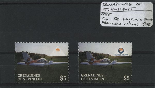 St. Vincent Grenadines 1988 SG.562 Missing Blue M/M