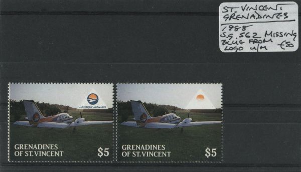 St. Vincent Grenadines 1988 SG.562 Missing Blue U/M