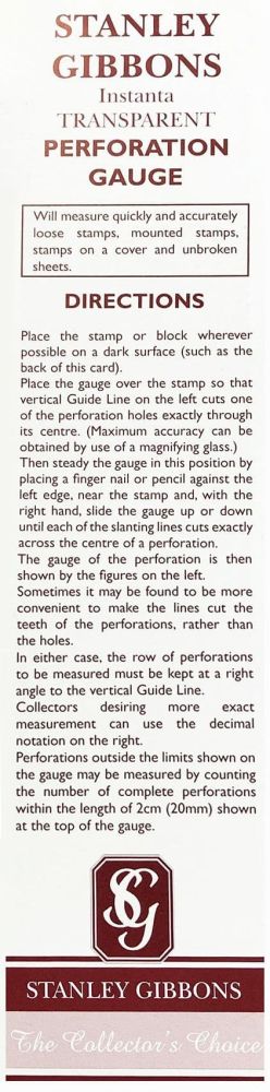 Stanley Gibbons Instanta Perforation Gauge