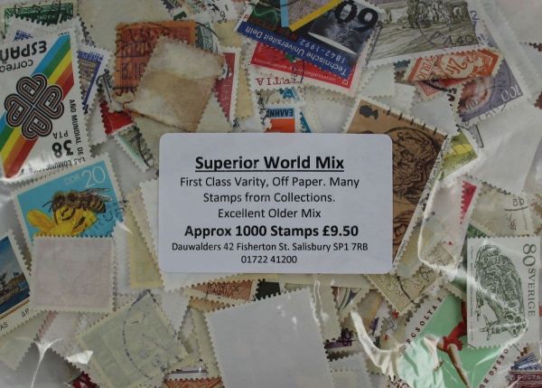 Superior World Mix off paper Approx. 1000 Stamps