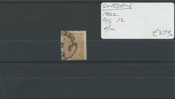 Sweden 1862 SG.12 F/U (Lot 3)