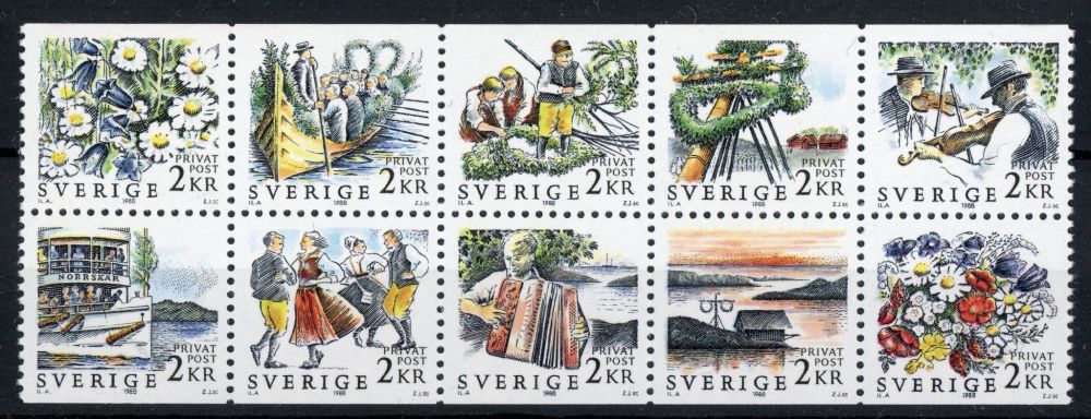 Sweden 1988 SG.1389-1398 U/M