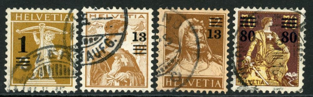 Switzerland 1915 SG.298-301 F/U (1)