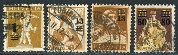 Switzerland 1915 SG.298-301 F/U